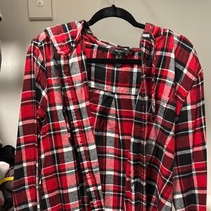 Red and Black Plaid Flannel Shirt